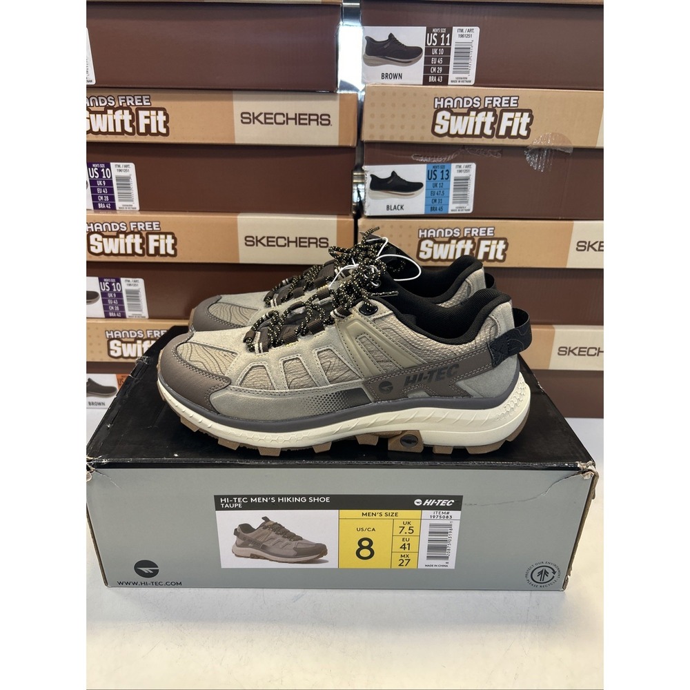 Hi-Tec Mens Hiking Shoes Taupe Trail Sneakers Size 8 1975083